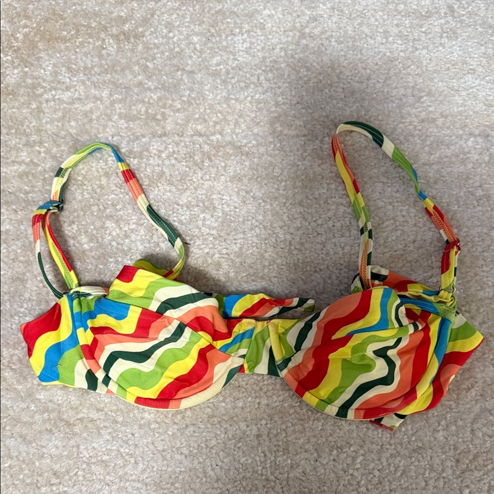 Monday Swimwear Multicolor Wave Bikini Top